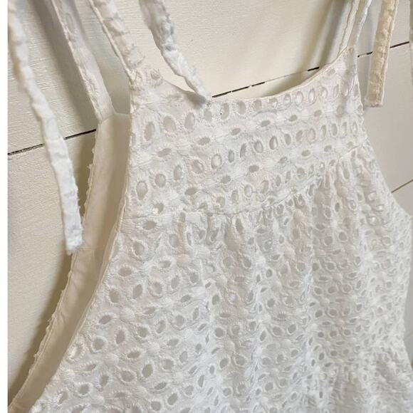 ZARA White Eyelet Sleeveless Embroidered Dress S cottage EUC‎ - Picture 12 of 15
